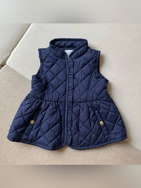 Janie and Jack Baby Girl Quilted Barn Vest 2T